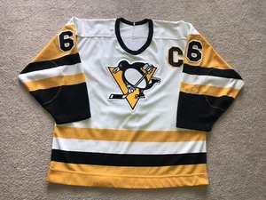 Pittsburgh Penguins 1980s Authentic CCM Home Jersey Sz 48 Mario Lemieux - Picture 1 of 13