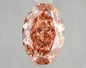 Oval 2.07ct Fancy Vivid Brown Orange VS1 IGI Loose Lab Grown Diamond - Picture 1 of 3