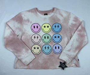 PixieLane Girls Size 14 Tie-Dye Sweatshirt Smiley Face Graphic Pullover USA Made - Picture 1 of 9