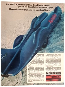 1968 Magazin Anzeige Autolite Zündkerzen - Bob Herdas #999 schnellster Weltrekord - Bild 1 von 1