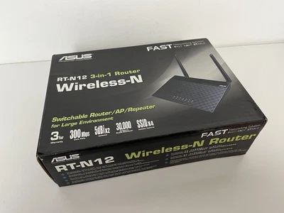 ASUS RT-N12 Wireless 3-in-1 Router/AP/Range Extender N300 - BRAND NEW* FREE POST - Image 1 of 3