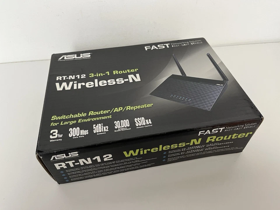 ASUS RT-N12 Wireless 3-in-1 Router/AP/Range Extender N300 - BRAND NEW* FREE POST - Image 1 of 3