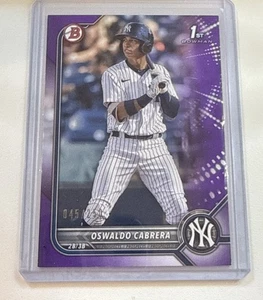 2022 Bowman - Prospects Oswaldo Cabrera #BP-17 Purple Border /250 1st Bowman - Picture 1 of 2