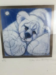 Mary Ann Benning - Litografía de prueba de artista firmada "Polar Bear" - A/P 8/50 - Imagen 1 de 10