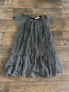 Zara Kids Collection Mädchen Glitzer Polka Dot Tüll Kleid Gr. 8 gefüttert schwarz - Bild 1 von 9