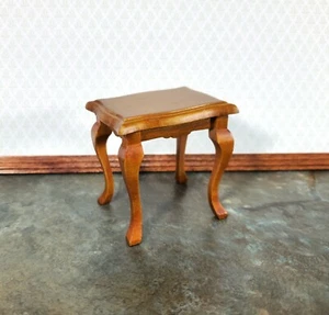 Dollhouse Side or End Table Curvy Top Walnut 1:12 Scale Miniature Wood Furniture - Picture 1 of 4