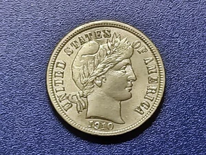 Nice AU 1910-P Barber Dime - Picture 1 of 2