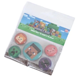 1X Minecraft 5PK Slogan Button Badge Set Official Merchandise - NEW UK STOCK - Picture 1 of 3