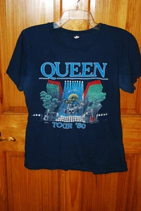 Camiseta Concierto Azul Queen Tour '80 The Game Tour Original Vintage 1980 - Imagen 1 de 9