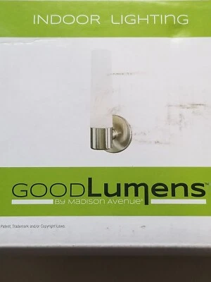 Lámpara de iluminación interior Good Lumens 1 luz níquel cepillado con vidrio opalino grabado Foto 1 de 4