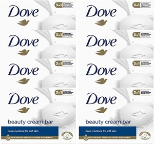 DOVE SOAP BAR ORIGINAL BEAUTY CREAM SOAP BARS 90g SOFT SMOOTH SKIN X 8 BARS - Picture 1 of 6
