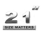 21" 21 Inch Rim Size Matters Chrome Truck Car Badge Emblem Fender Trunk Sm21