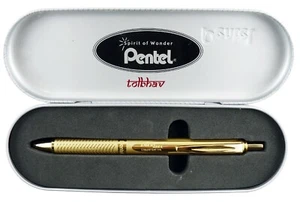Pentel EnerGel Alloy RT Retractable Gel Roller Pen Gold Body Blue Ink BL407XABX - Picture 1 of 7