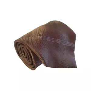 "Corbata Kenneth Cole patrón de rayas doradas corbata de seda para hombre 58x4""" - Imagen 1 de 4