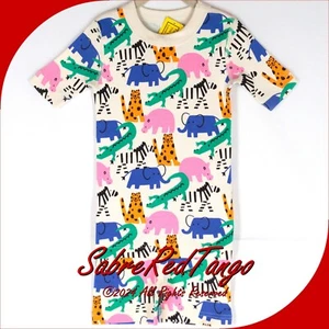 NWT HANNA ANDERSSON ORGANIC SHORT JOHNS PAJAMAS ZANY ZOO PRINT 130 8 - Picture 1 of 4