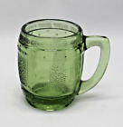 Vintage Green Glass Mini Beer Barrel Mug Stein Toothpick Holder 2.25" 1960s 70s