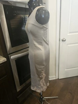 Vintage L'atelier Champagne Brown Sleeveless Stretchy Lace Dress Small - Image 1 of 4