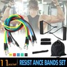 11PCS Resistance Bands Yoga Pilates Abs Exercise Fitness Tube FAST Workout T0T2