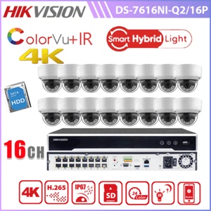 Hikvision 16CH POE ColorVu IR CCTV System Kit 4K NVR 8MP Dual Light Security Lot - Picture 1 of 23