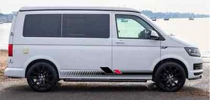 Volkswagen Transporter Side Stripes Graphics Decals Both Sides SWB - Picture 1 of 4