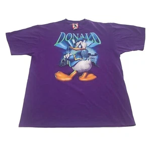 VTG Rare Donald Duck Disney World Theme Parks Purple Mickey Inc. Shirt Size XL - Picture 1 of 12