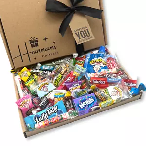 American Sweets Candy 50 Piece Gift Box Hamper Personalised Candies USA Chews - Picture 1 of 9
