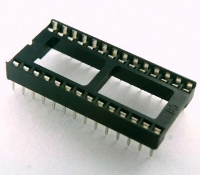 2 pezzi DIP28, DIL28 EPROM SOCKET THT 28 pin Zoccolo passo largo produttore AUK