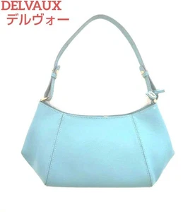 DELVAUX Blue Leather Shoulder Bag Flat Shape 15cm x 30.5cm x 5cm MMRc08 - Picture 1 of 10