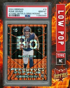 2024 Obsidian ROME ODUNZE Rookie Atomic Initials Orange PSA 10 Bears RC Pop 1 - Picture 1 of 3