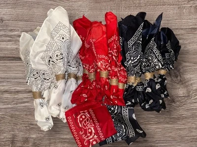 27PCS Bandanas Paisley  Bulk Multi-Purpose Headband Cowboy Napkins Place Setting - Image 1 of 4