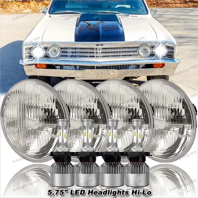 5.75" 5-3/4 LED Headlights Hi/Low For Chevy Chevelle 1964-1970 Convertible 4pcs - Imagem 1 de 4