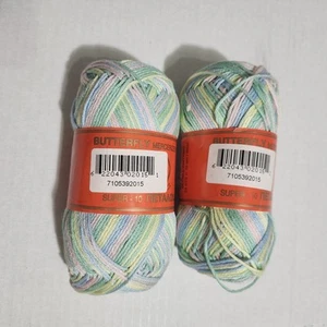 Butterfly Mercerized Cotton Yarn Lot Of 2 Skeins #2015 El D Mouzakis 3.5 Oz Each - Bild 1 von 4