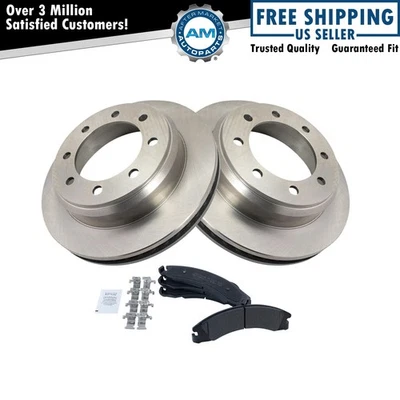 Kit de pastillas de freno de disco traseras semi metálicas y rotor para Ford E150 E250 E350 SRW Foto 1 de 4