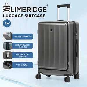 Slimbridge 24"Luggage Trolley Travel Suitcase Set TSA Front Opening Hard Case - Picture 1 of 12