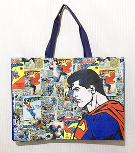 Sac shopping réutilisable pour la vie look rétro dessin animé thème Superman fourre-tout sac cadeau - Photo 1/8