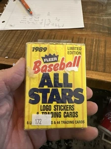 1989 FLEER BASEBALL ALL STARS FACTORY SEALED SET - 6 LOGO STICKERS W/ 44 CARDS - Picture 1 of 1