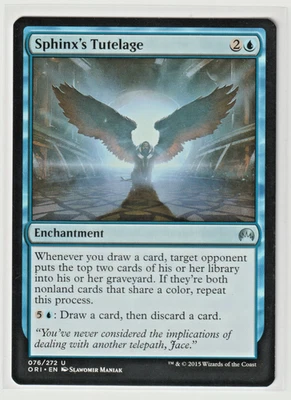 Sphinx's Tutelage MTG Magic Origins ORI 076/272 Uncommon Blue Enchantment [B] - Image 1 of 2