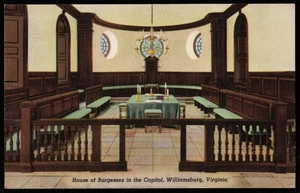 House Of Burgesses In The Capital Williamsburg Virginia Linen Postcard - Picture 1 of 2