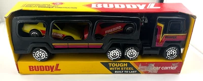 Portacarros Buddy L 1978 y remolque tractor 1983 vintage #1 nuevo en caja Foto 1 de 4