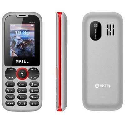 Cellulare MKTEL M2023 Grigio Rosso 1.77" 800 mAh Doppia Sim FM Torcia - Immagine 1 di 3