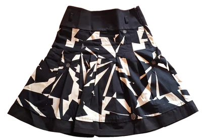 Ренессанс плиссированная юбка, черный и белый, размер S - Изображение 1 из 4