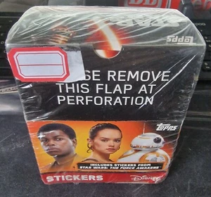 STAR WARS THE FORCE AWAKENS PART 1 SEALED BOX OF 50 STICKER PACKS BNIB FINN REY - Picture 1 of 2