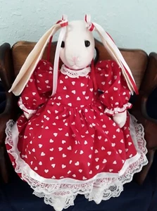 Hearts Bunny, Easter Decor or Toy: NEW 2022 Handcrafted, One of Kind! - Picture 1 of 2