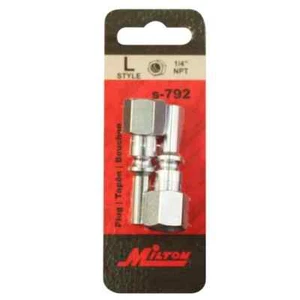 Milton S792 1/4-in FNPT Female L-Style Coupler - 2 Pack 32 CFM USA - Picture 1 of 7