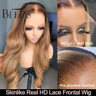 Ombre Honey Blonde 13x6 HD Lace Frontal Wig Body Wave Human Hair Wig Pre Plucked