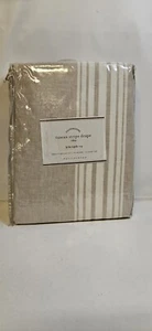 Pottery Barn Tuscan Stripe Drapes Panels Curtains 50x96 Sandalwood Brown Tan  - Picture 1 of 3