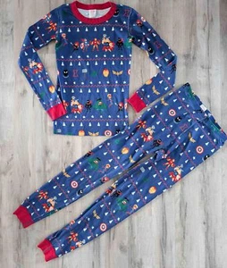 Hanna Andersson Marvel Blue Green Red Graphic Print Pajama Set 150 cm 12y (k7) - Picture 1 of 2
