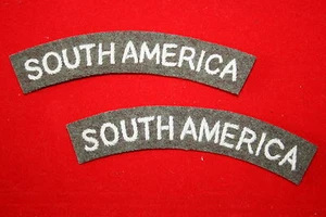 WW2 SOUTH AMERICA NATIONALITY CLOTH SHOULDER TITLE'S ARMY TYPE STYLE - Picture 1 of 1
