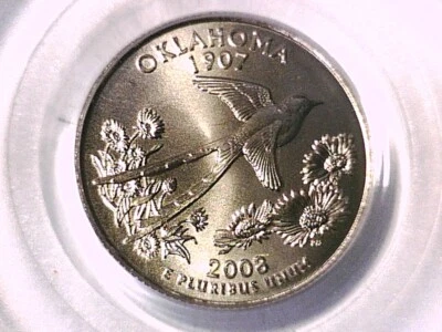 Oklahoma 2008 P Washington State Quarter PCGS MS 68 Satin Finish 13514596 - Image 1 of 3