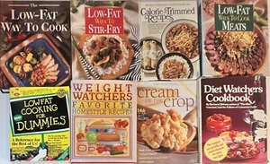 Lot 8 Low Fat Cookbooks Weight Watchers Calorie Trimmed Diet Cooking For Dummies - Picture 1 of 17